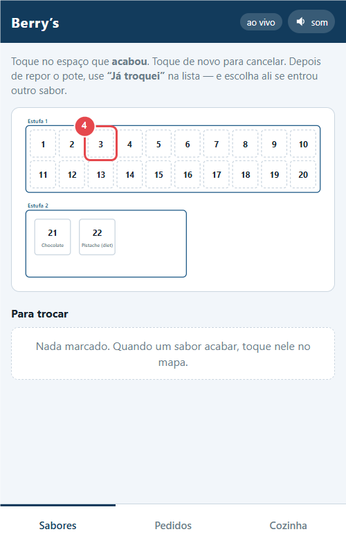 Passo 4: Toque no espaço que está acabando — o 3