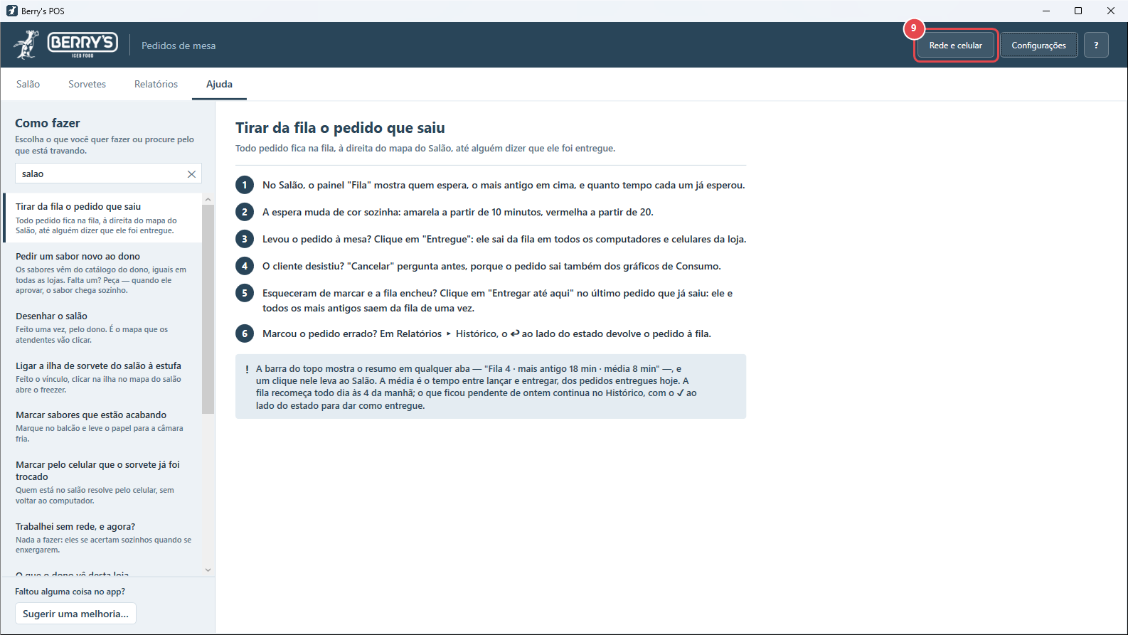 Passo 9: A janela de Configurações